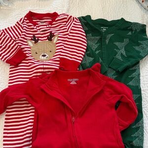 Festive Baby Onesies - Red and Green